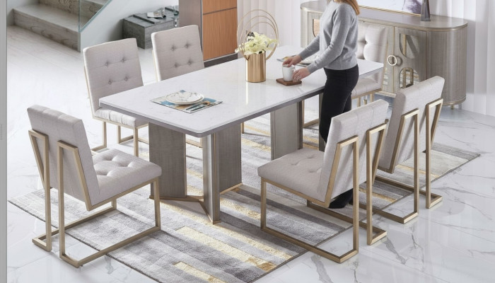 Muebles de lujo Mesa de comedor Mesa Sala de estar Mármol Madera Diseño