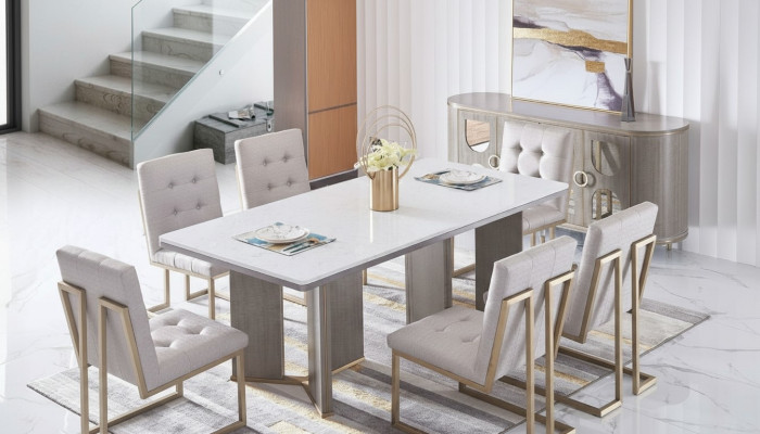 Muebles de lujo Mesa de comedor Mesa Sala de estar Mármol Madera Diseño