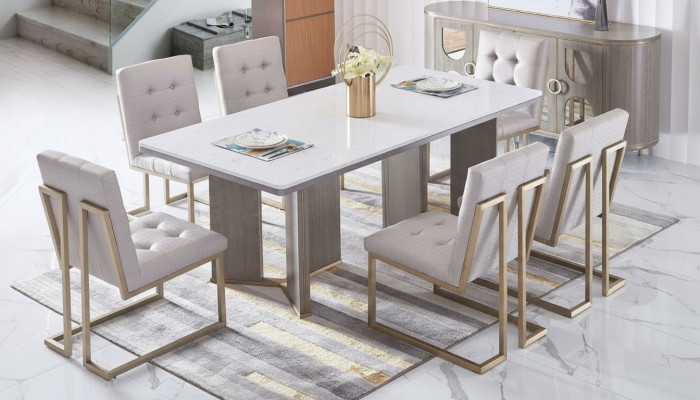 Muebles de lujo Mesa de comedor Mesa Sala de estar Mármol Madera Diseño