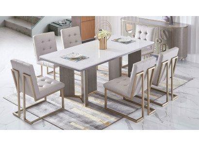 Muebles de lujo Mesa de comedor Mesa Sala de estar Mármol Madera Diseño