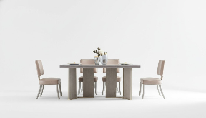 Silla 6x Sillas Grupo Set Sala de estar - Comedor Juego de muebles Madera Respaldo Cuero Textil Nuevo