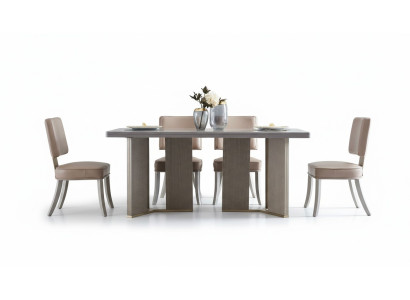 Muebles de diseño de madera Mesa Asientos Comedor 6 sillas Juego de 7 piezas Conjunto Nuevo