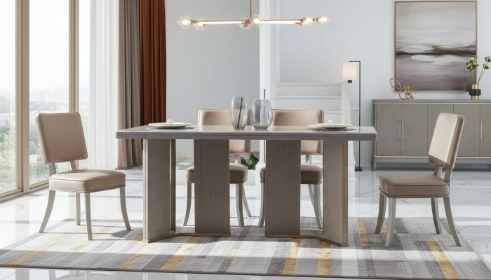 Mesa de comedor real Mesa de madera Mesa clásica Estilo moderno Nuevo comedor