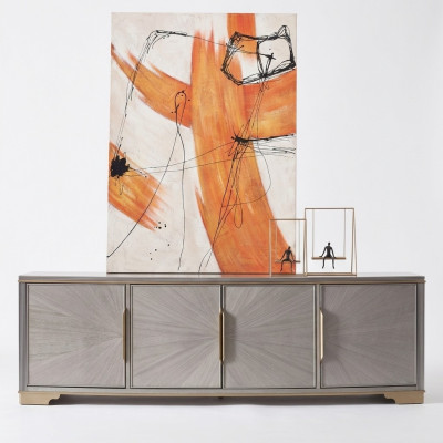 Cómoda Armario Alto Lado Tablero Bajo Cómodas Decoración Diseñador Exclusivo Lujo