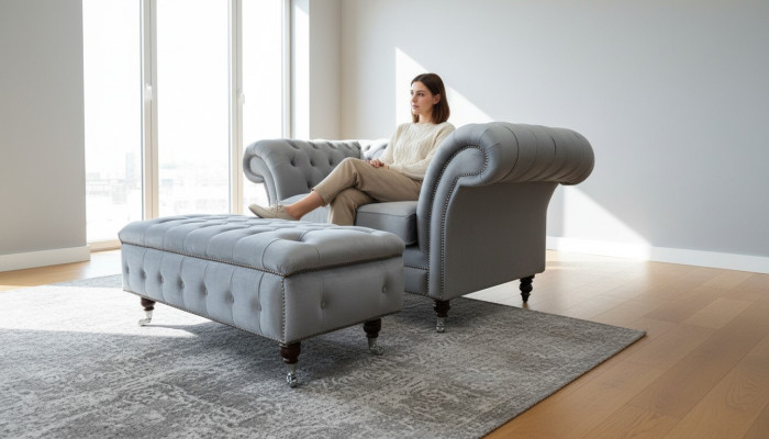 Diseño de tela para sofá Chesterfield, sillón individual, sofás acolchados de 1,5 plazas, salón, club, nuevo.