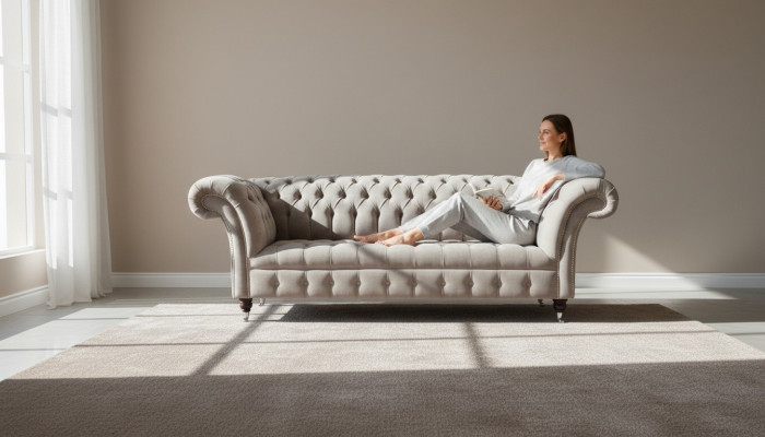 Sofá de 3 plazas conjunto de salón sofás tapizado conjunto de tela Chesterfield