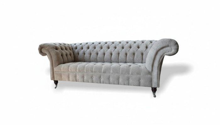Sofá de 3 plazas conjunto de salón sofás tapizado conjunto de tela Chesterfield