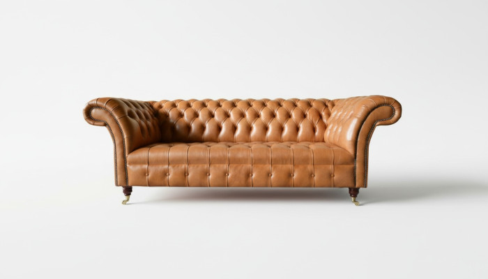 Diseño Chesterfield Sofá de lujo tapizado en tela.
