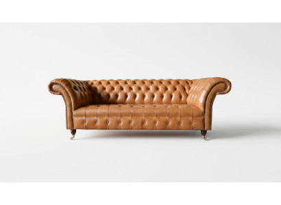 Diseño Chesterfield Sofá de lujo tapizado en tela.