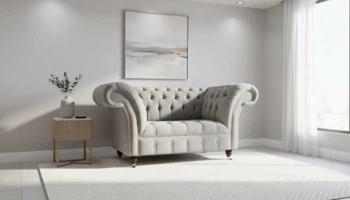 Chesterfield Sillón Sofá Tela Sofás 1,5 plazas 1 plaza