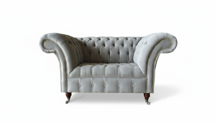 Chesterfield Sillón Sofá Tela Sofás 1,5 plazas 1 plaza