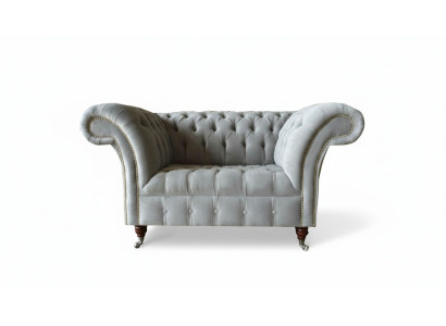 Chesterfield Sillón Sofá Tela Sofás 1,5 plazas 1 plaza