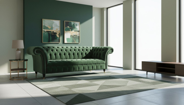 Chesterfield Sofá de 3 plazas Tapizado Asiento Sofá Conjunto de sofás Big_Couches