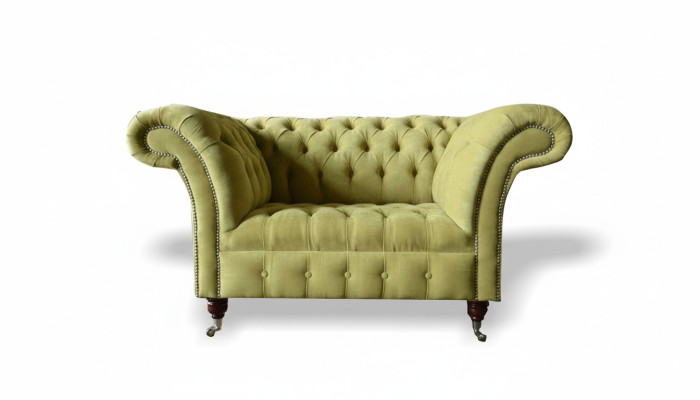Sofá Chesterfield de 1,5 plazas, clásico, juego de tapizado de sofá.