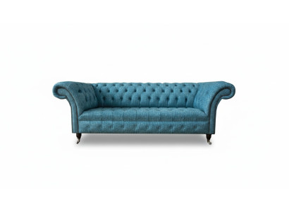 Sofá Chesterfield de tres plazas con cojines decorativos, conjunto de asientos de sofá. Sofás.