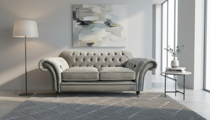 Chesterfield Sofá de tela de 2 plazas Sofá de lujo Sofás tapizados Sofás de diseño Sofás de tela nuevos