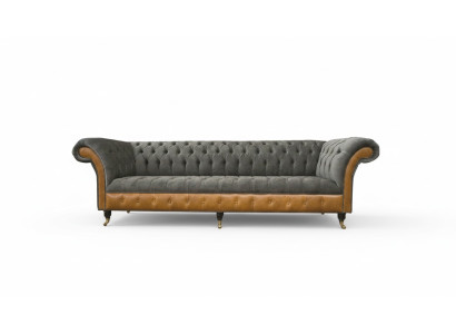 xxl Sofás Chesterfield Diseño Tapizado Sofá de Lujo 4 Plazas Sofás de Cuero
