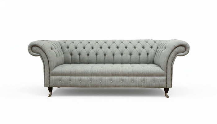 Chesterfield de 3 plazas, sofá de diseño, sofás tapizados de tela.