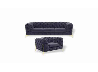 Muebles italianos conjunto de sofás de 3+1 plazas Sofá de diseño Sofás tapizados Chesterfield