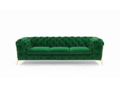Sofá de 3 plazas Diseño Sofás Sillones tapizados Cuero Relax Chesterfield Asientos Muebles