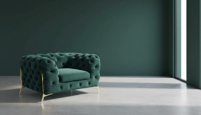 Chesterfield sillón de orejas sillón sofá 1 plaza sofá tapizado telas nuevos