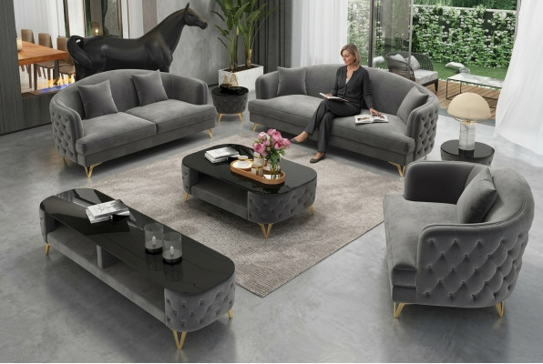 Lujo conjunto de sofás sofá tapizado set asiento sofá juegos 321 asiento 3 piezas.