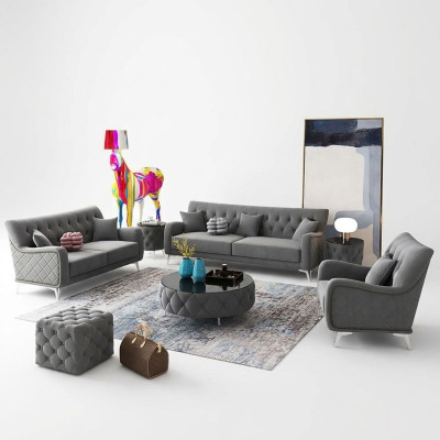 Sofá sofá terciopelo acolchado asiento 321 plazas sofás diseño sofás tela nuevos.