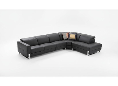 Sofá de lujo en forma de L, sofá de cuero, conjunto de sala de estar, diseño de sofá moderno, sofá esquinero.