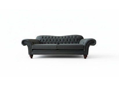 Sofá Chesterfield XXL de 4 plazas con tapizado en cuero textil.