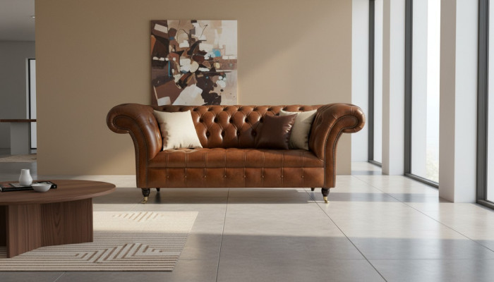 Sofá Chesterfield de 2 plazas Sofá tapizado de diseñador Sofá suite #325 Nuevo
