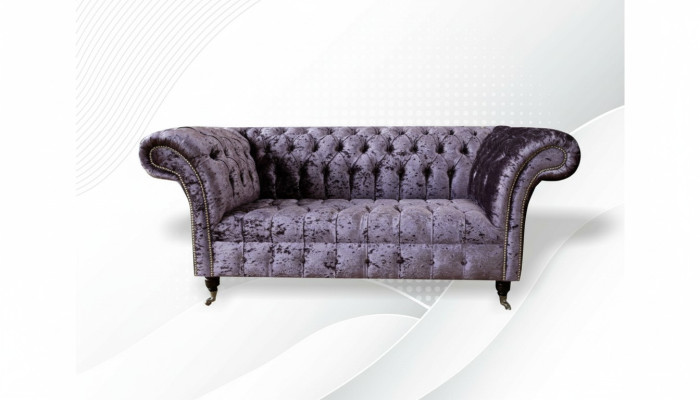 Sofá Chesterfield de dos plazas de tela, cojines de sofá, asientos de 2 plazas, tapizado de terciopelo.