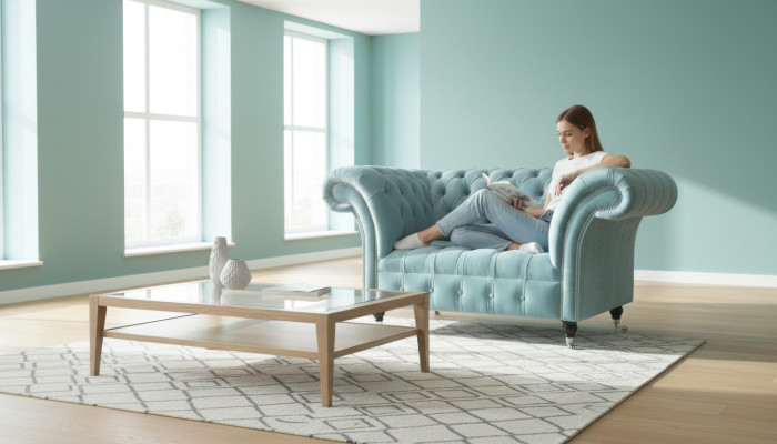 Chesterfield Sessel Diseño Sofá Sofá Sofás Tela Muebles Nuevos
