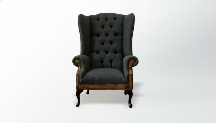 Silla 1x Sala de estar Sillón tapizado Lounge de televisión Textil Asiento Sillón