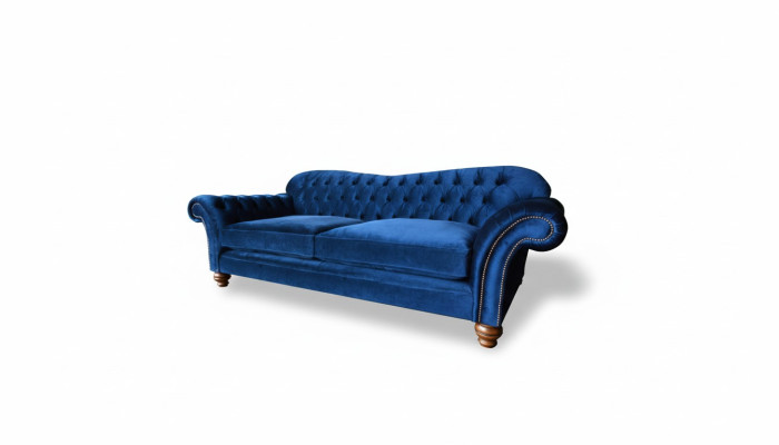 Sofá Grande XXL Chesterfield 240cm Tapizado Sofá de 4 Plazas de Cuero