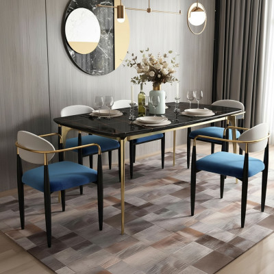 Grupo completo de comedor, juego de muebles de lujo de madera nueva de 7 piezas, mesa de comedor.