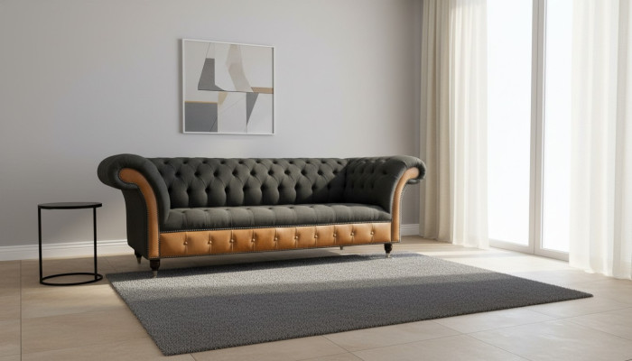 Tela sofá paisaje de vida 3 plazas sofá diseño sofás sofás gris Chesterfield.