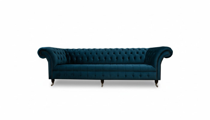 Sofá de diseño Chesterfield tapizado moderno en tela de 4 plazas con cama
