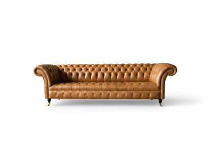 Sofá de diseño Chesterfield tapizado moderno en tela con 4 plazas para dormir, nuevo