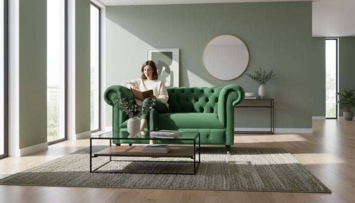 Chesterfield sofá de dos plazas diseño Sofá Sofás tapizados en tela Textil