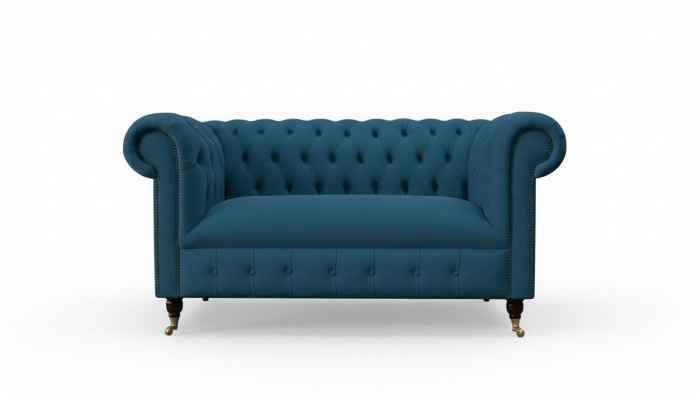 Sofá 2 plazas Asiento Chesterfield clásico azul Sofás Sofás Acolchados