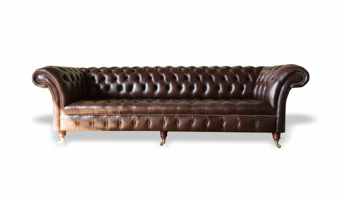 Sofás Chesterfield diseño acolchado XXL sofá de lujo de 4 plazas de cuero.