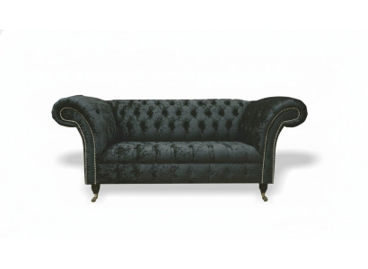 Sofá Chesterfield de terciopelo para club, tapizado, diseño de 2 plazas, sofá de tela.
