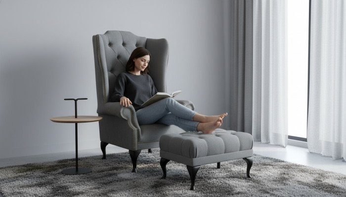 Chesterfield Sofá orejero Sofás tapizados Clásico sillón de alta gama Nuevo