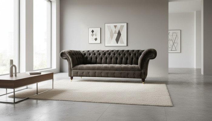 Chesterfield Original Muebles Sofá de 3 plazas Sofás tapizados Sofás de tela nuevos