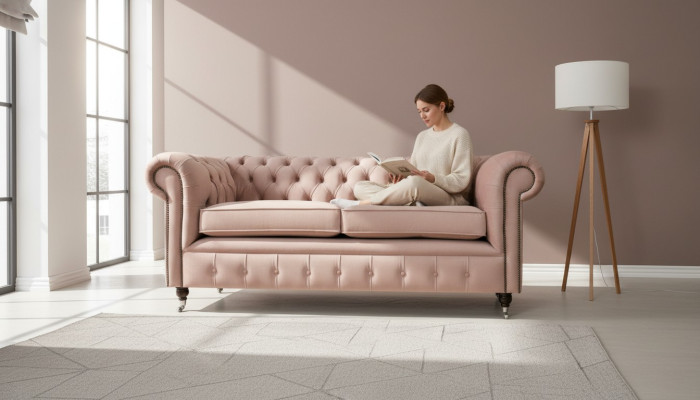 Diseño de sofá tapizado 3 plazas sofá Chesterfield Sofá Textil Telas