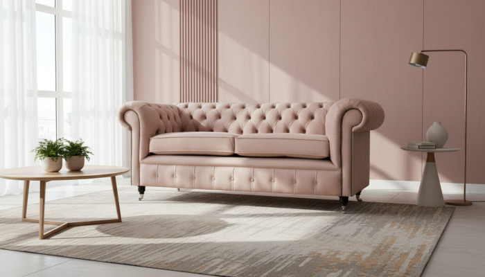 Diseño de sofá tapizado 3 plazas sofá Chesterfield Sofá Textil Telas