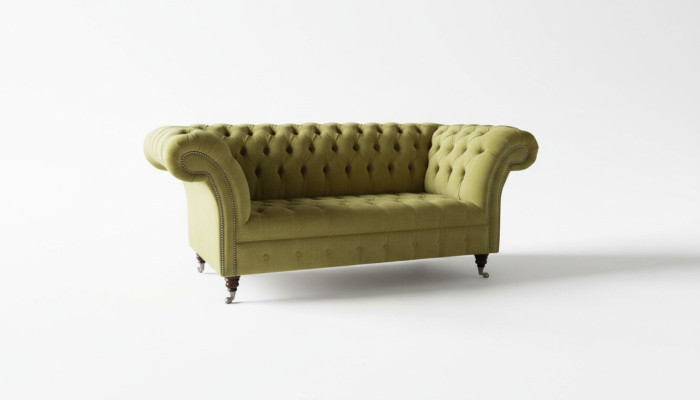 Sofá de 2 plazas Chesterfield tapizado Sofás de diseño para la sala de estar de tela nueva.