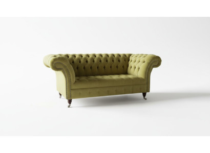 Sofá de 2 plazas Chesterfield tapizado Sofás de diseño para la sala de estar de tela nueva.