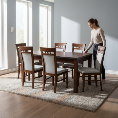 Mesa de comedor 6 sillas conjunto de comedor grupo de mobiliario mesa conjunto de asientos de 7 piezas.