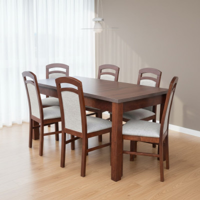 Conjunto completo de mesa de comedor + 6 sillas, juego de comedor, grupo de comedor, mesa, mesas 7 piezas